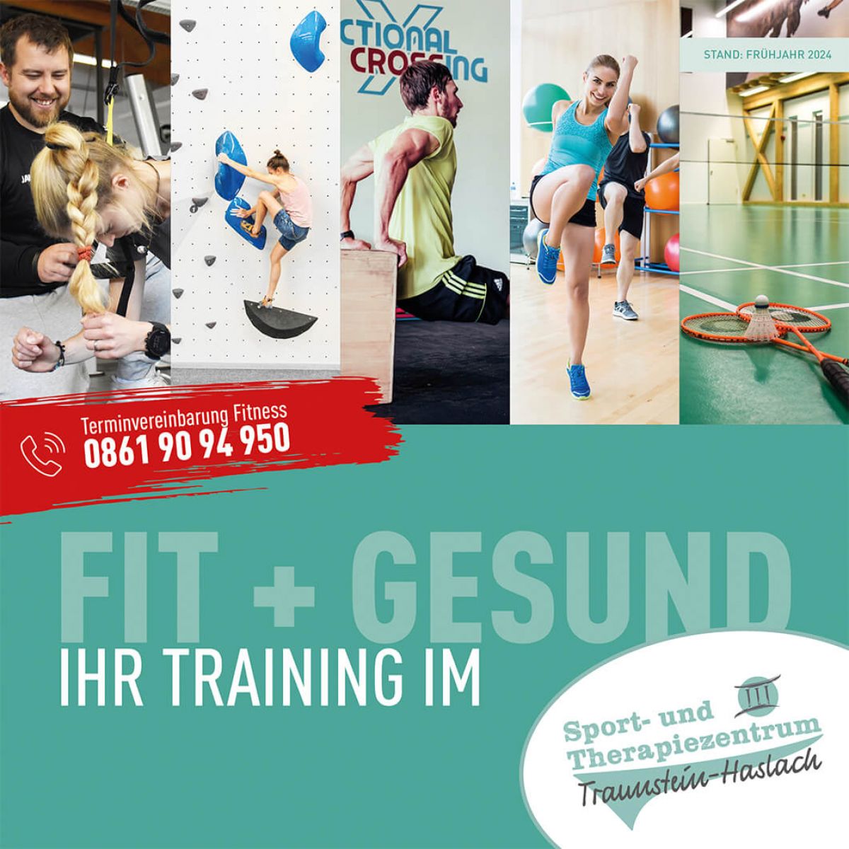 Titelbild der Fitness-Broschüre vom Sport- und therapiezentrum Traunstein-Haslach